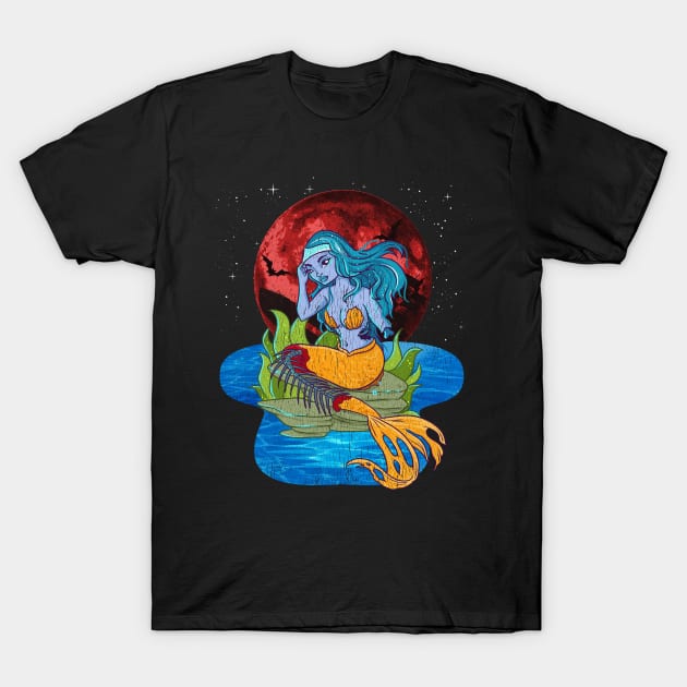 Zombie Mermaid Funny Halloween Trick or Treat Gift T-Shirt by creative